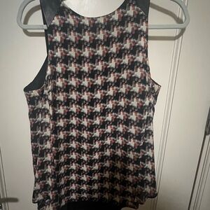 rag & bone Geometric Black and Red Tank Top